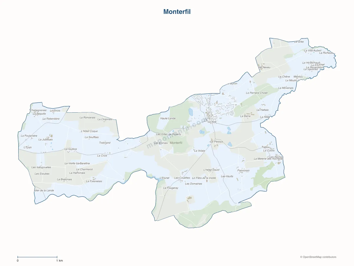 Carte de Monterfil à personnaliser