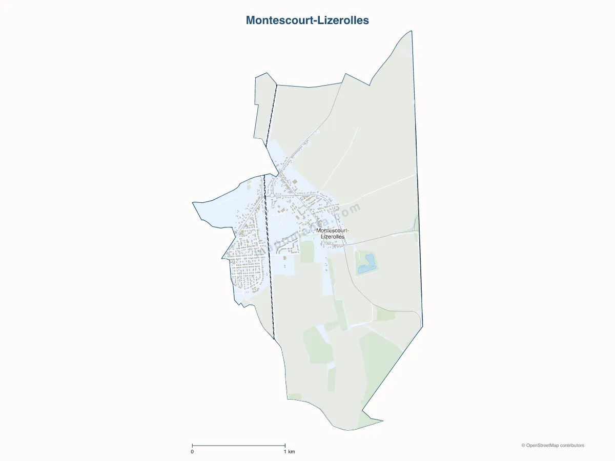 Carte de Montescourt-Lizerolles à personnaliser