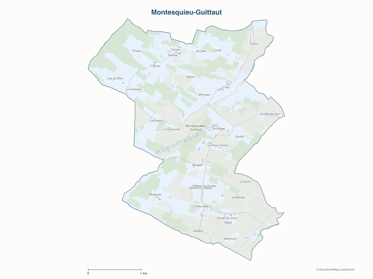 Carte de Montesquieu-Guittaut à personnaliser