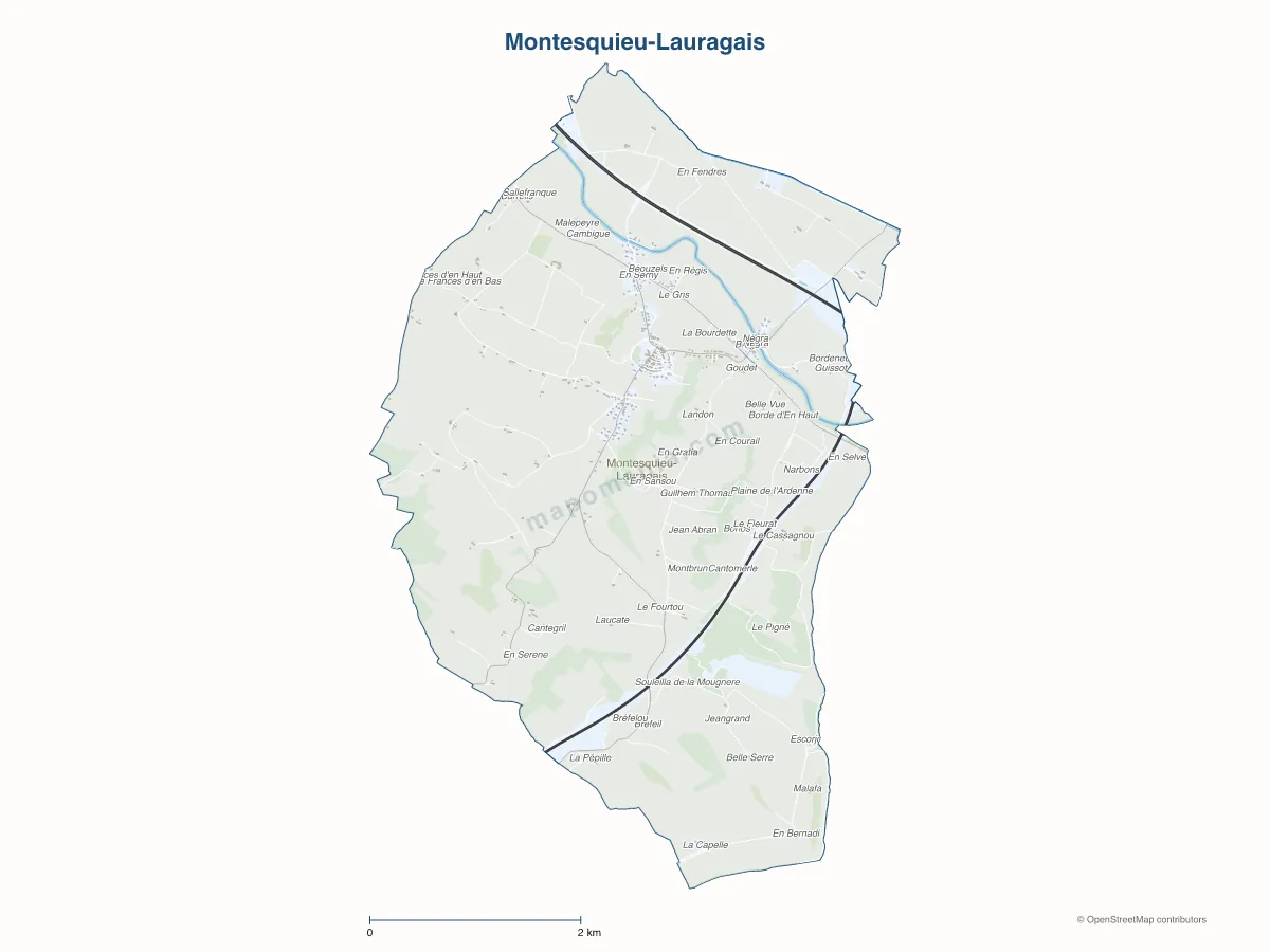 Carte de Montesquieu-Lauragais à personnaliser
