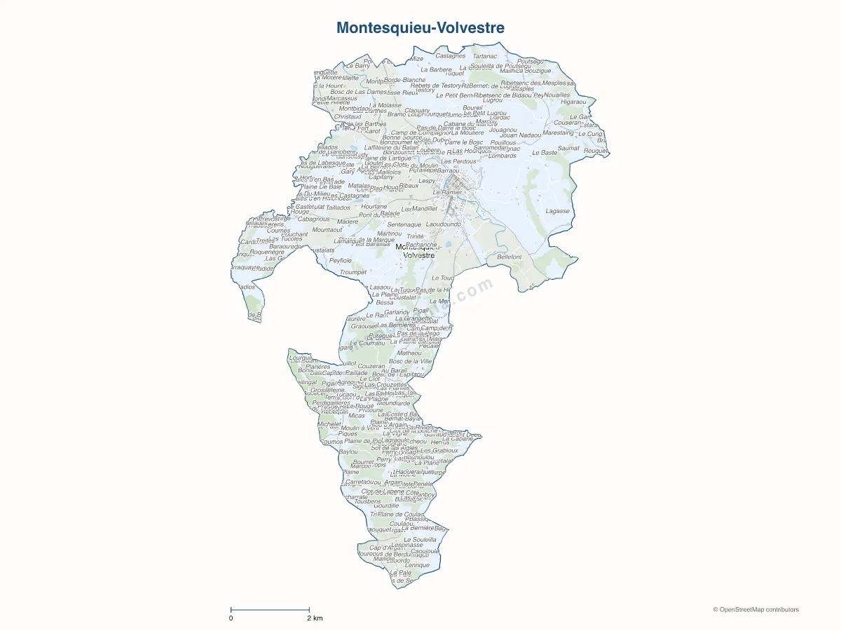Carte de Montesquieu-Volvestre à personnaliser