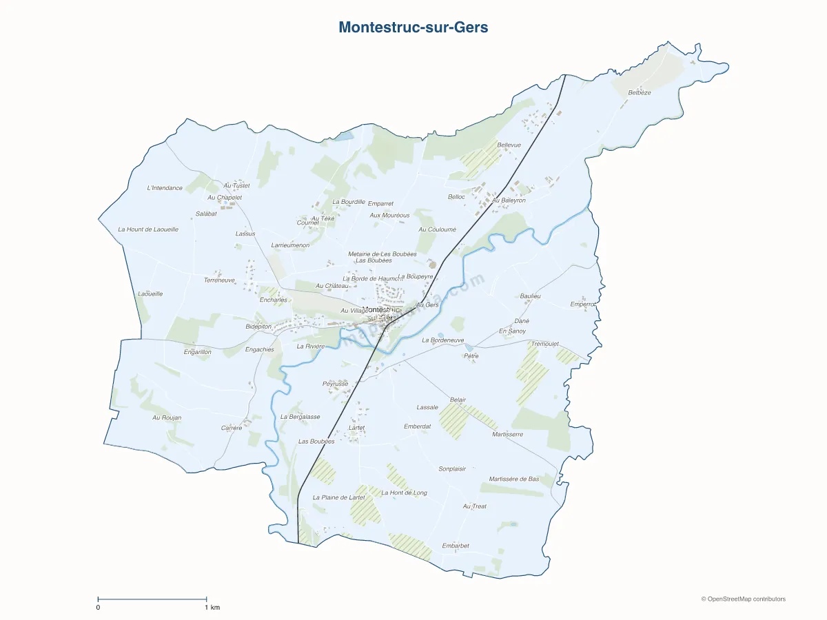 Carte de Montestruc-sur-Gers à personnaliser