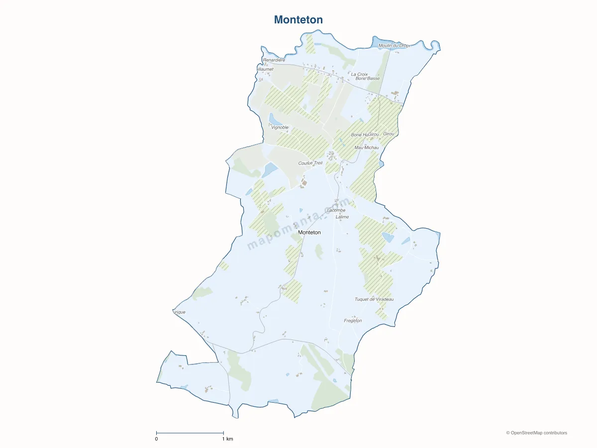 Carte de Monteton à personnaliser