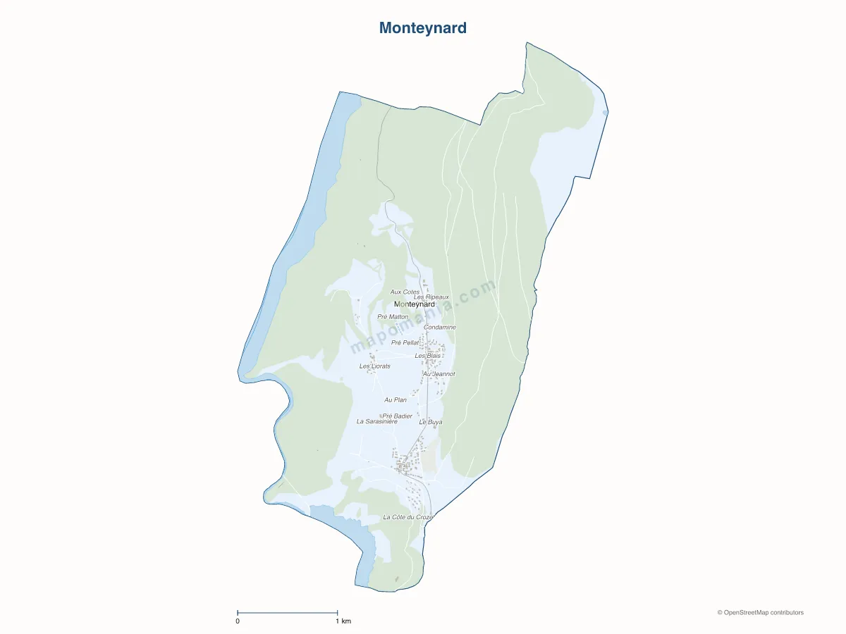 Carte de Monteynard à personnaliser