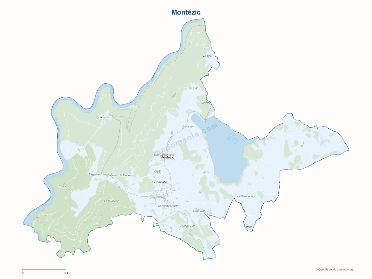 Carte de Montézic à personnaliser
