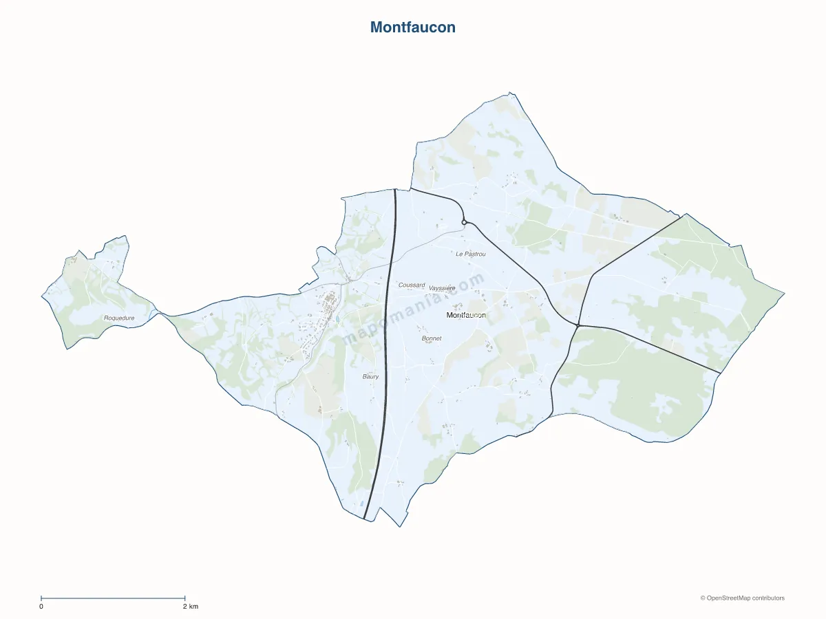 Carte de Montfaucon à personnaliser