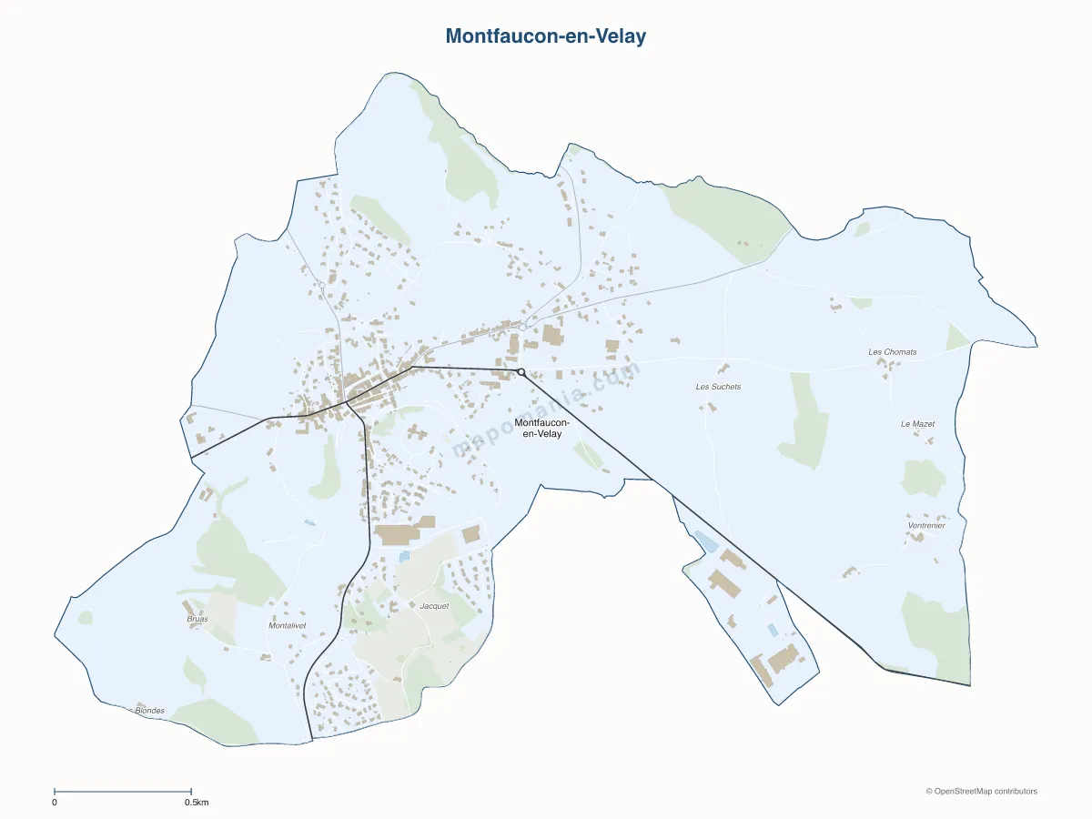 Carte de Montfaucon-en-Velay à personnaliser