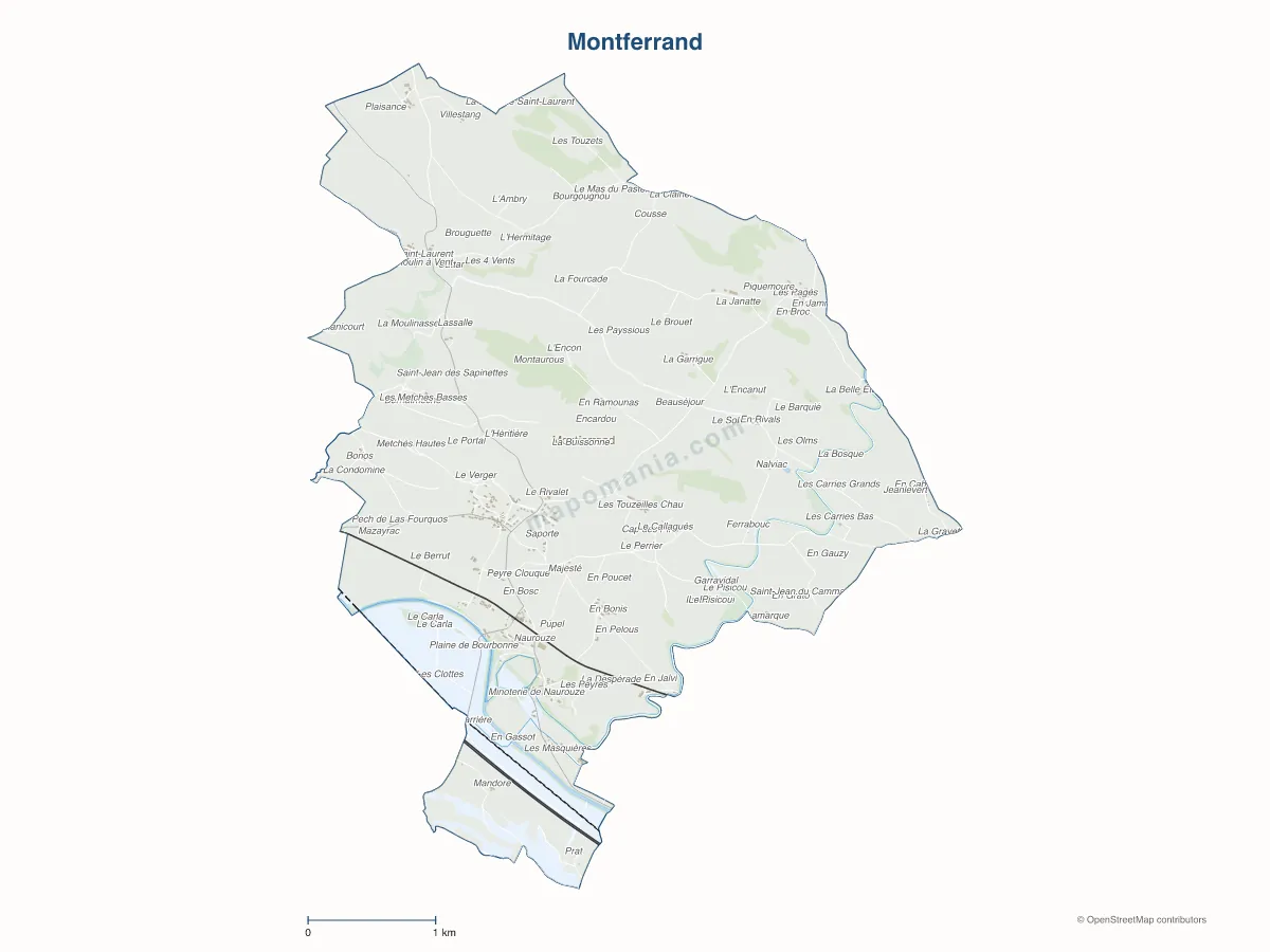 Carte de Montferrand à personnaliser