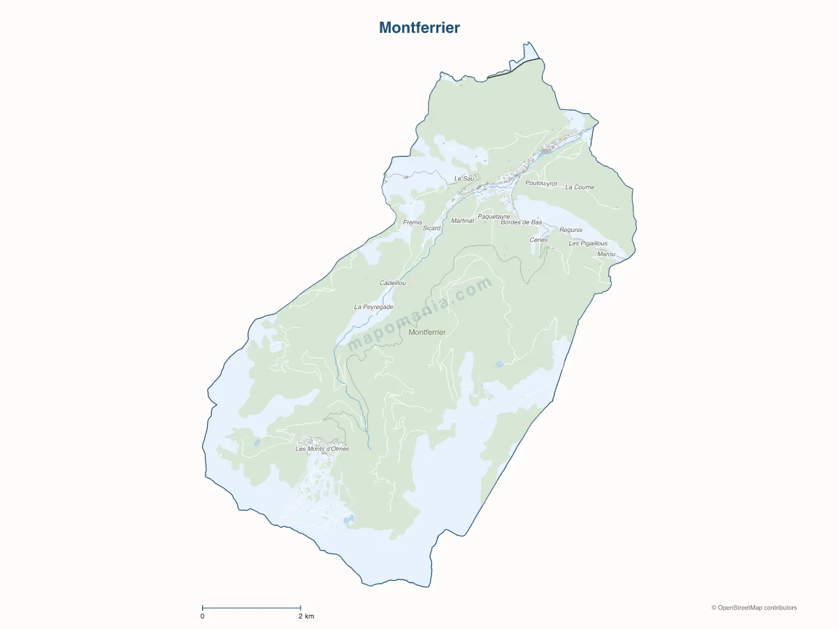 Carte de Montferrier à personnaliser