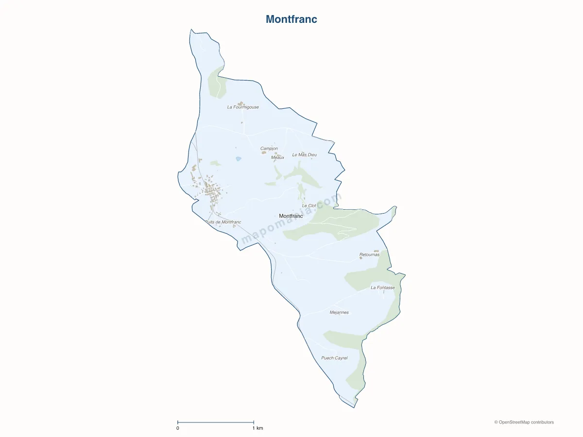 Carte de Montfranc à personnaliser