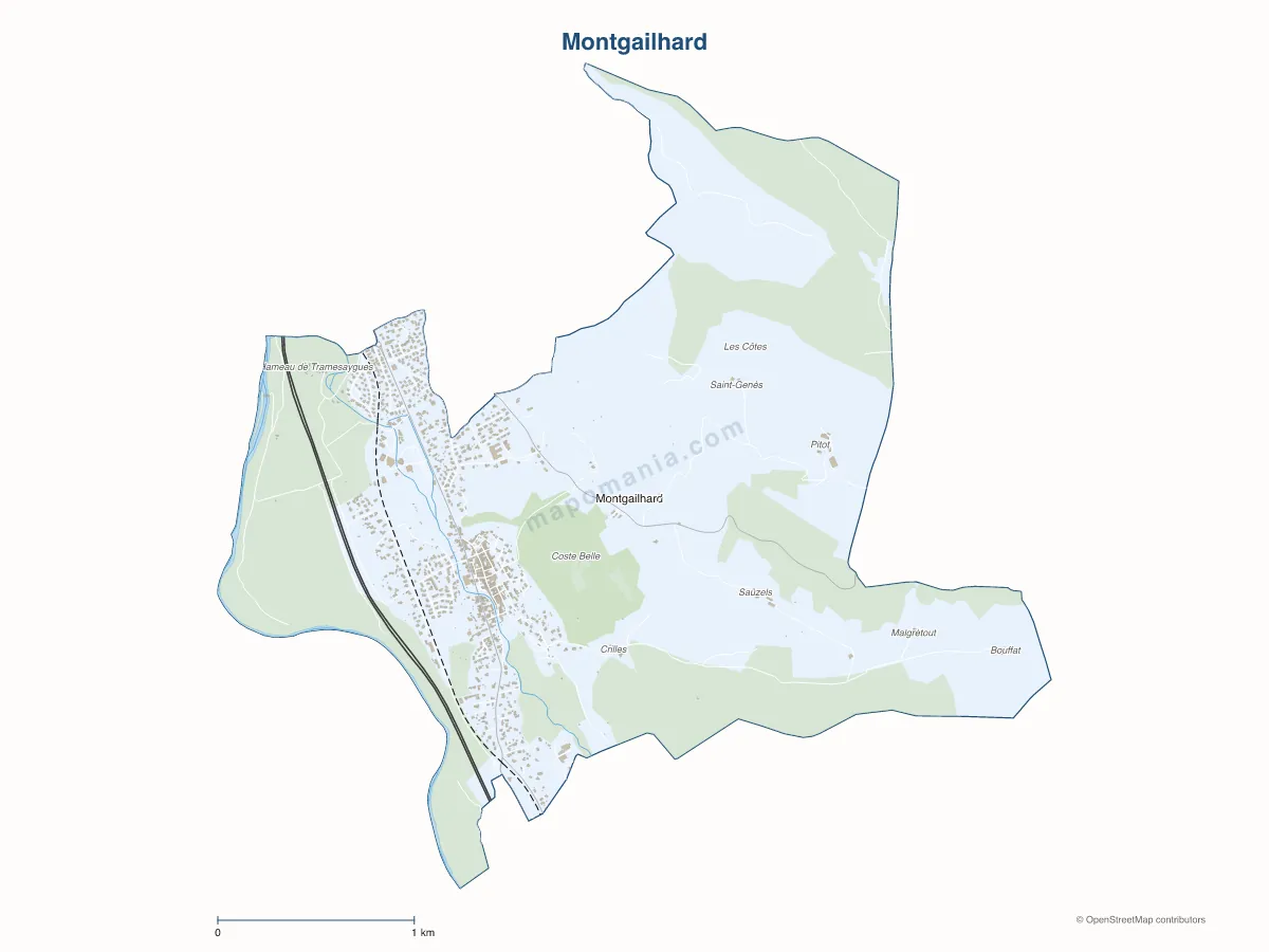 Carte de Montgailhard à personnaliser