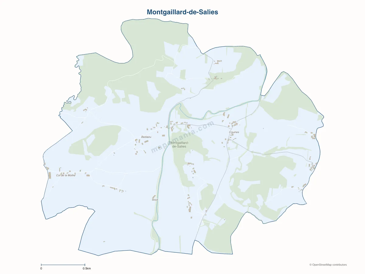 Carte de Montgaillard-de-Salies à personnaliser