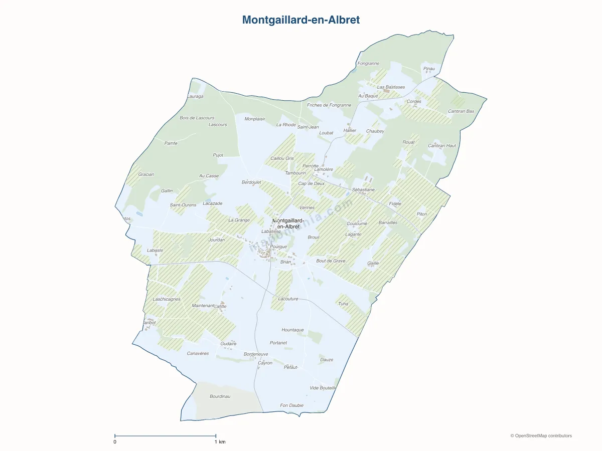 Carte de Montgaillard-en-Albret à personnaliser