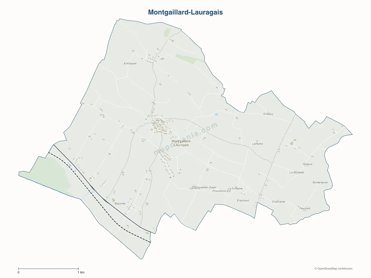 Carte de Montgaillard-Lauragais à personnaliser