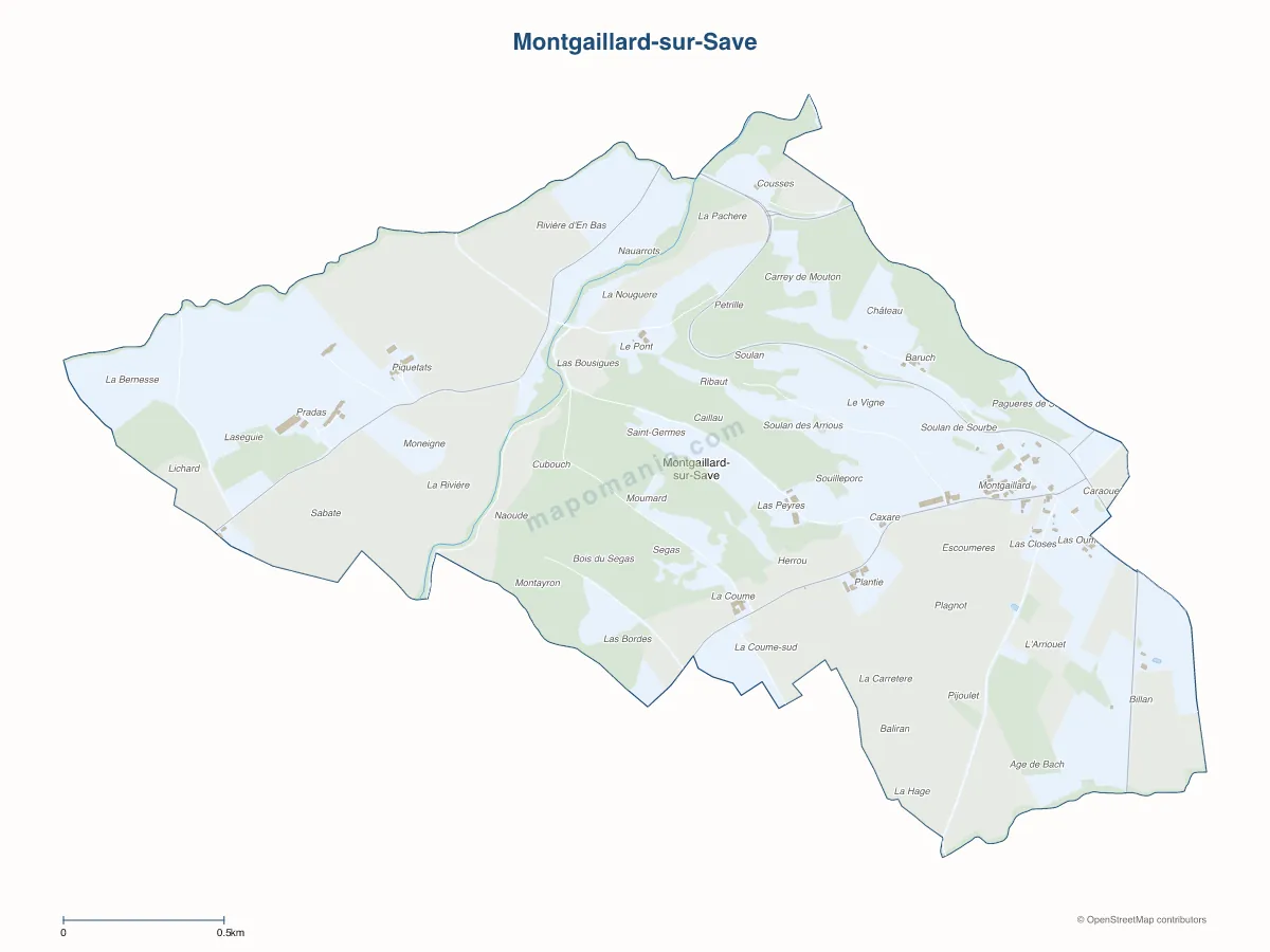 Carte de Montgaillard-sur-Save à personnaliser