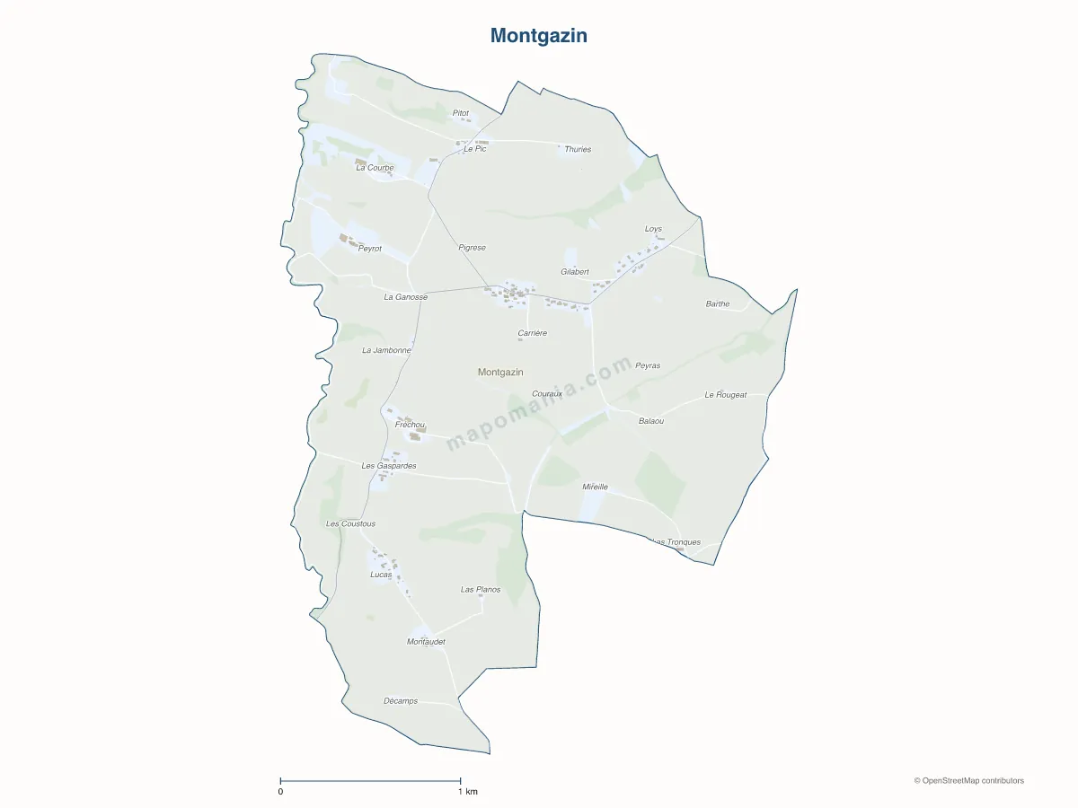 Carte de Montgazin à personnaliser