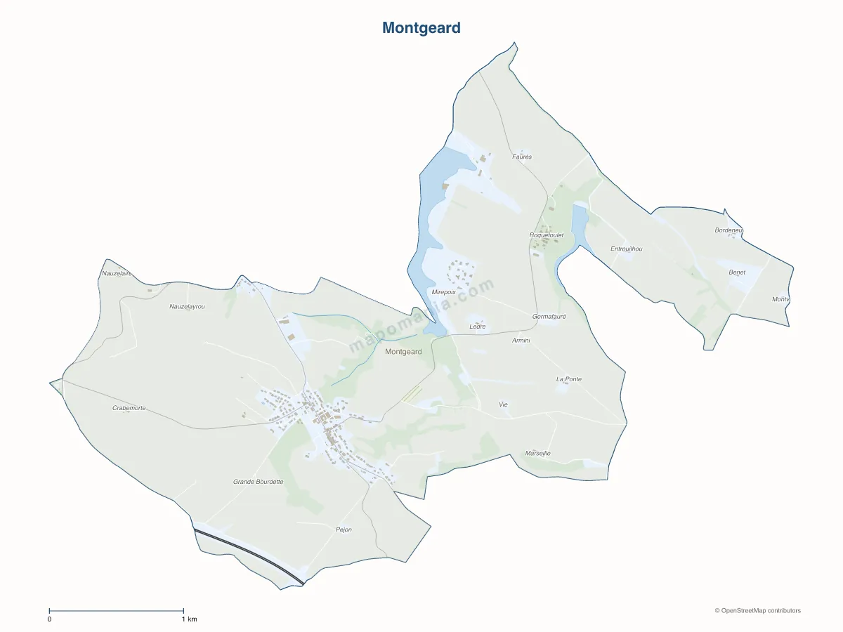 Carte de Montgeard à personnaliser