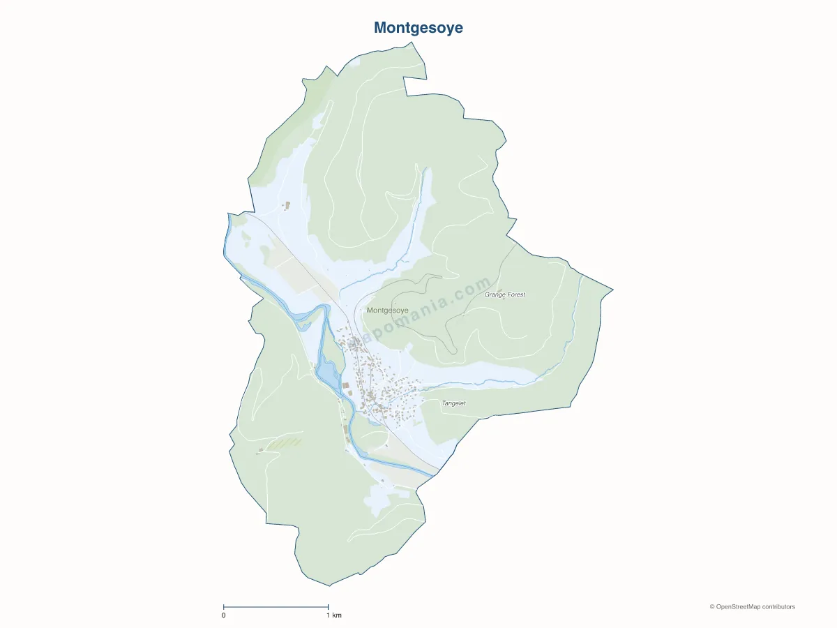 Carte de Montgesoye à personnaliser
