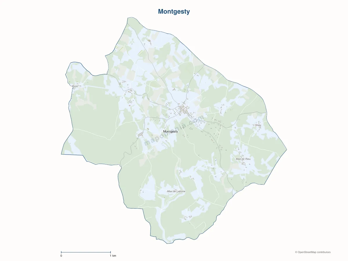 Carte de Montgesty à personnaliser