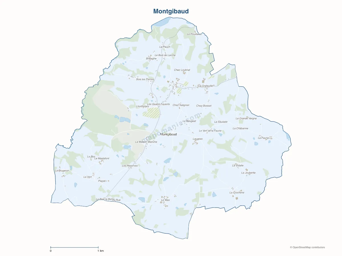 Carte de Montgibaud à personnaliser