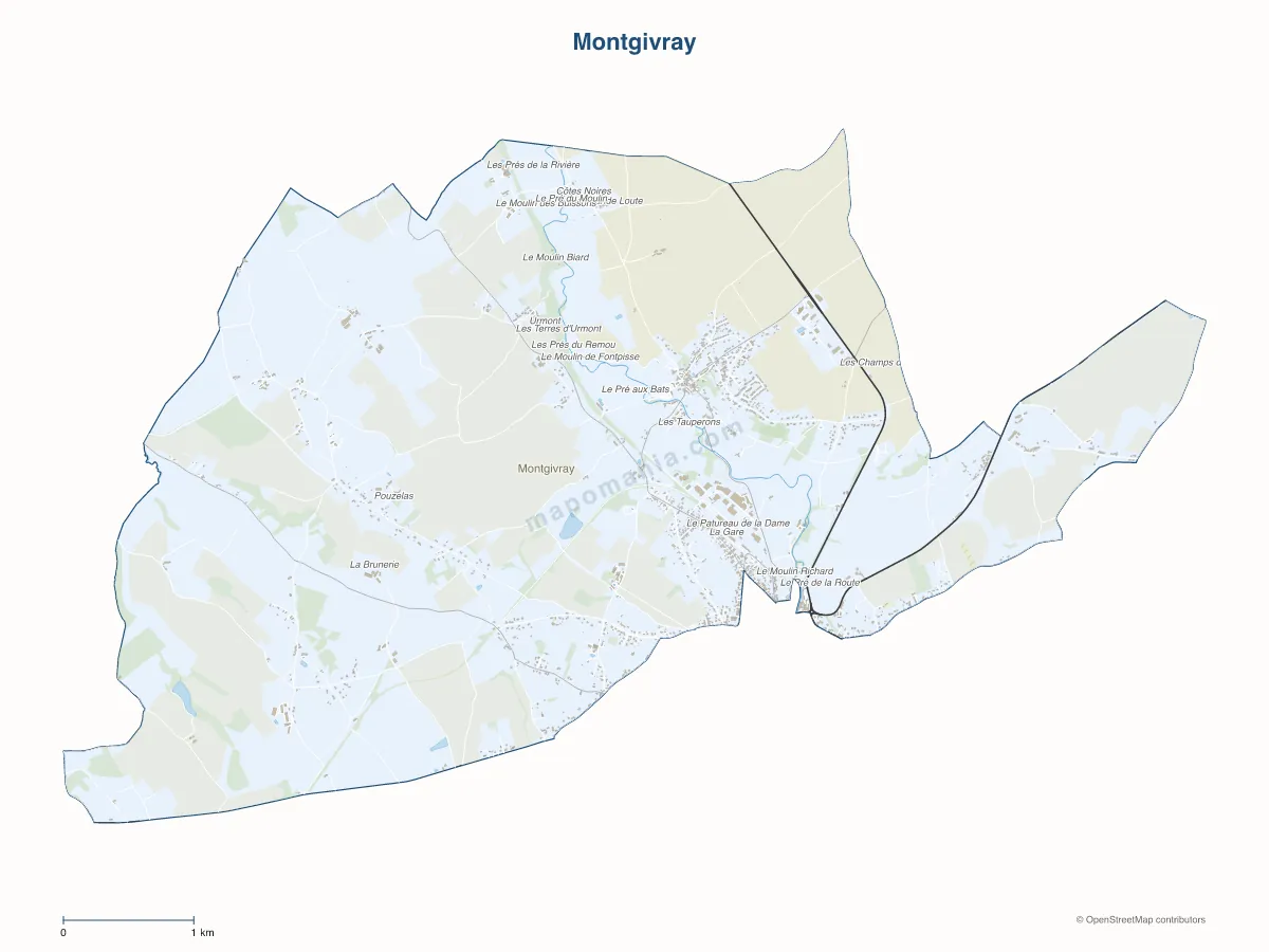 Carte de Montgivray à personnaliser