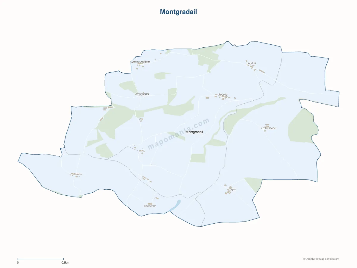 Carte de Montgradail à personnaliser