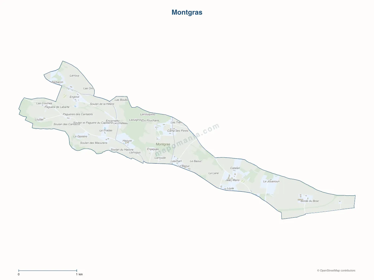 Carte de Montgras à personnaliser