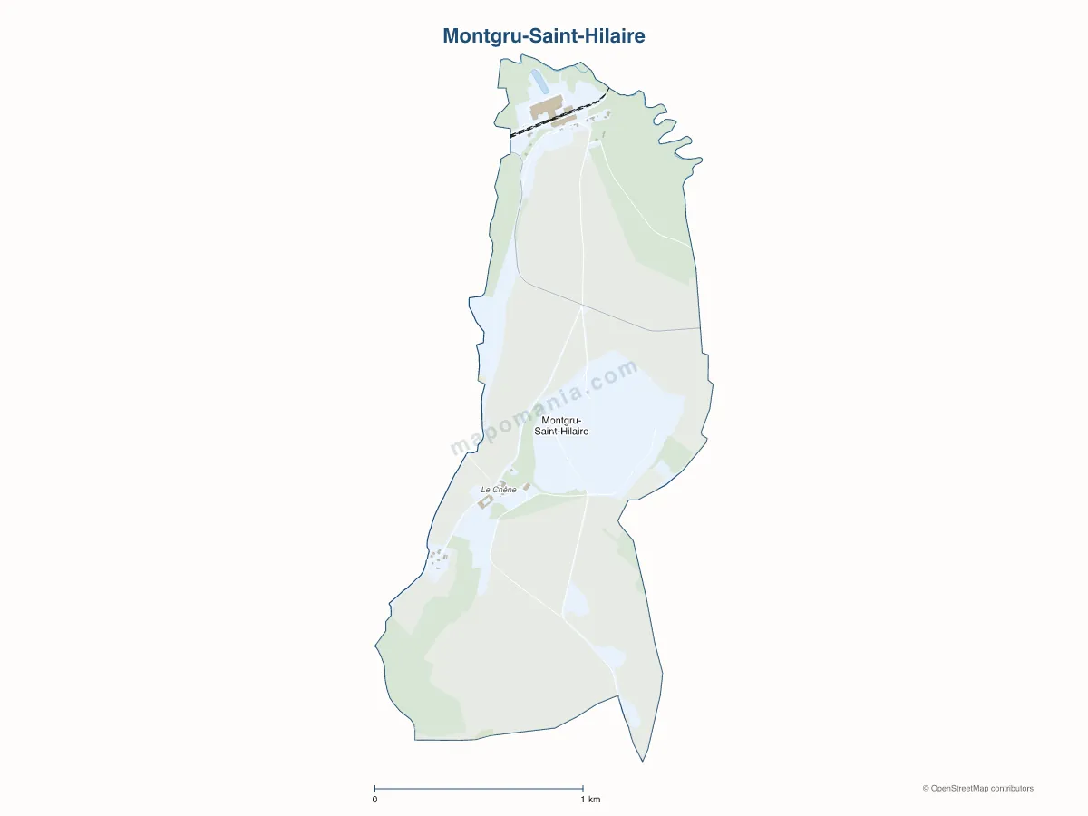 Carte de Montgru-Saint-Hilaire à personnaliser