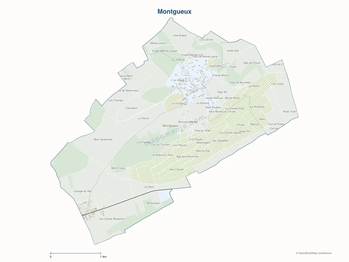 Carte de Montgueux à personnaliser