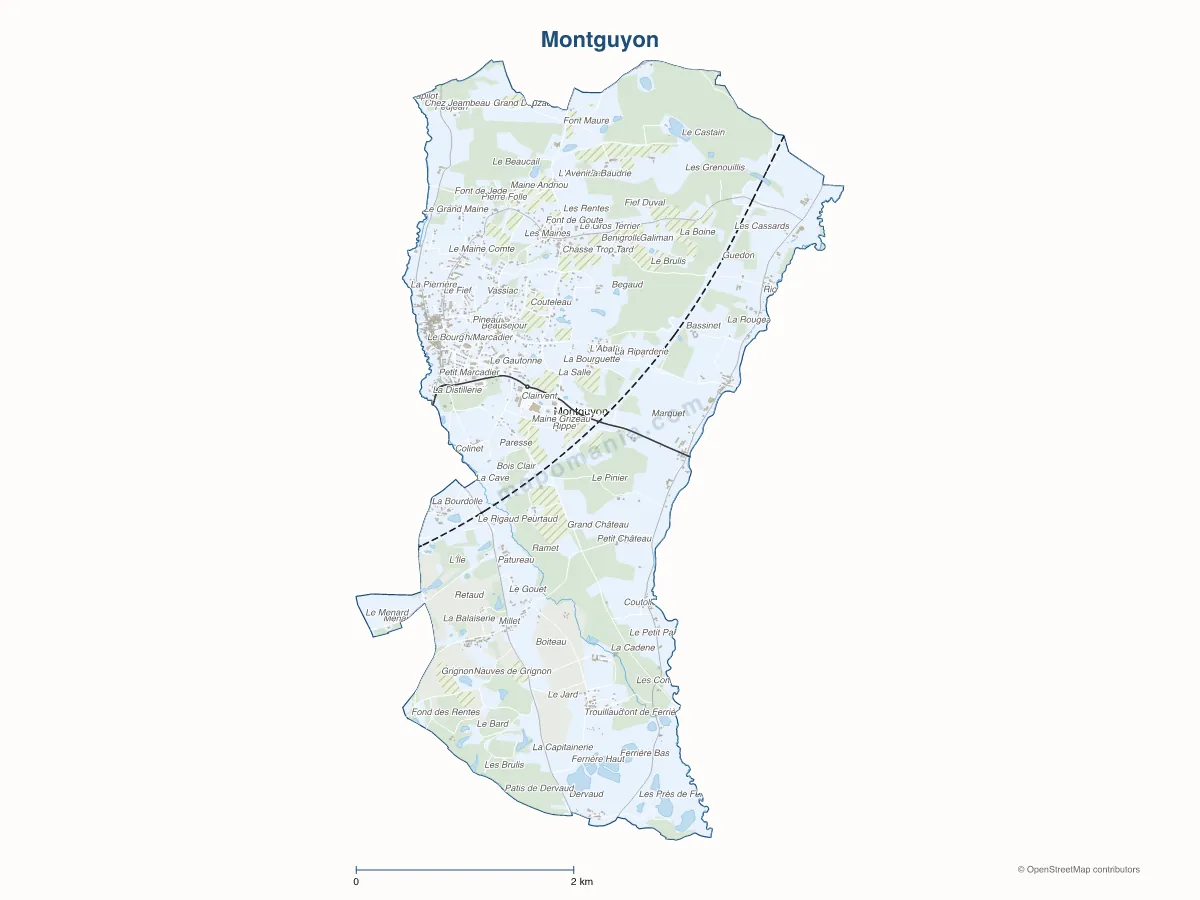 Carte de Montguyon à personnaliser
