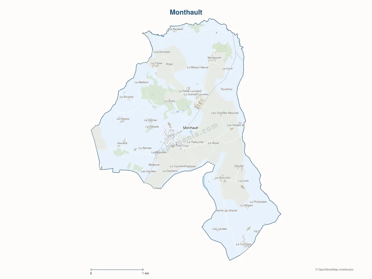 Carte de Monthault à personnaliser