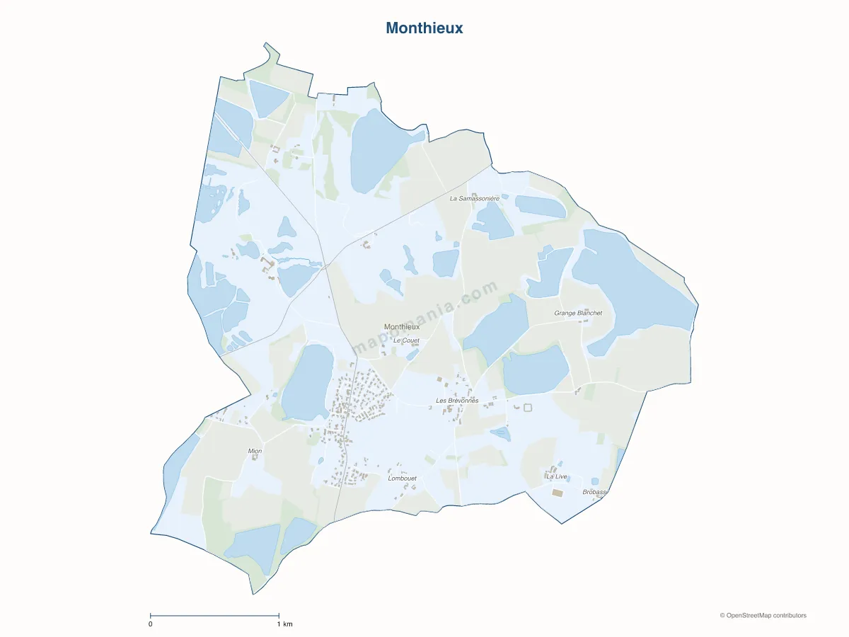 Carte de Monthieux à personnaliser