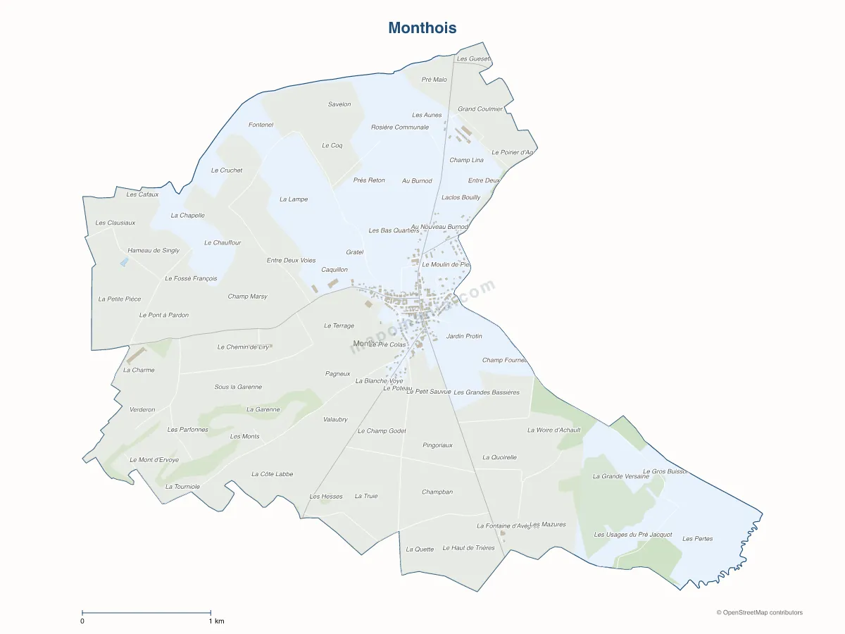 Carte de Monthois à personnaliser