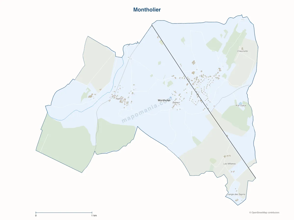 Carte de Montholier à personnaliser