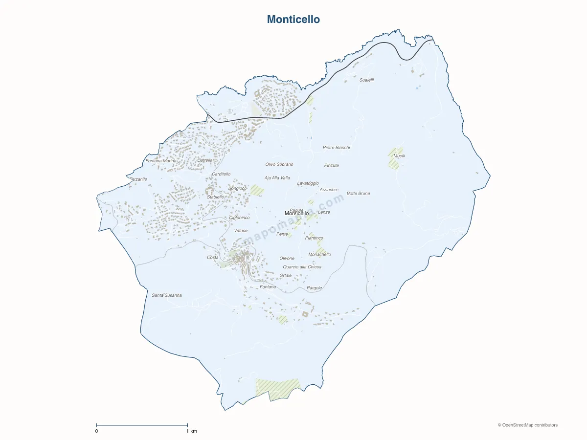 Carte de Monticello à personnaliser