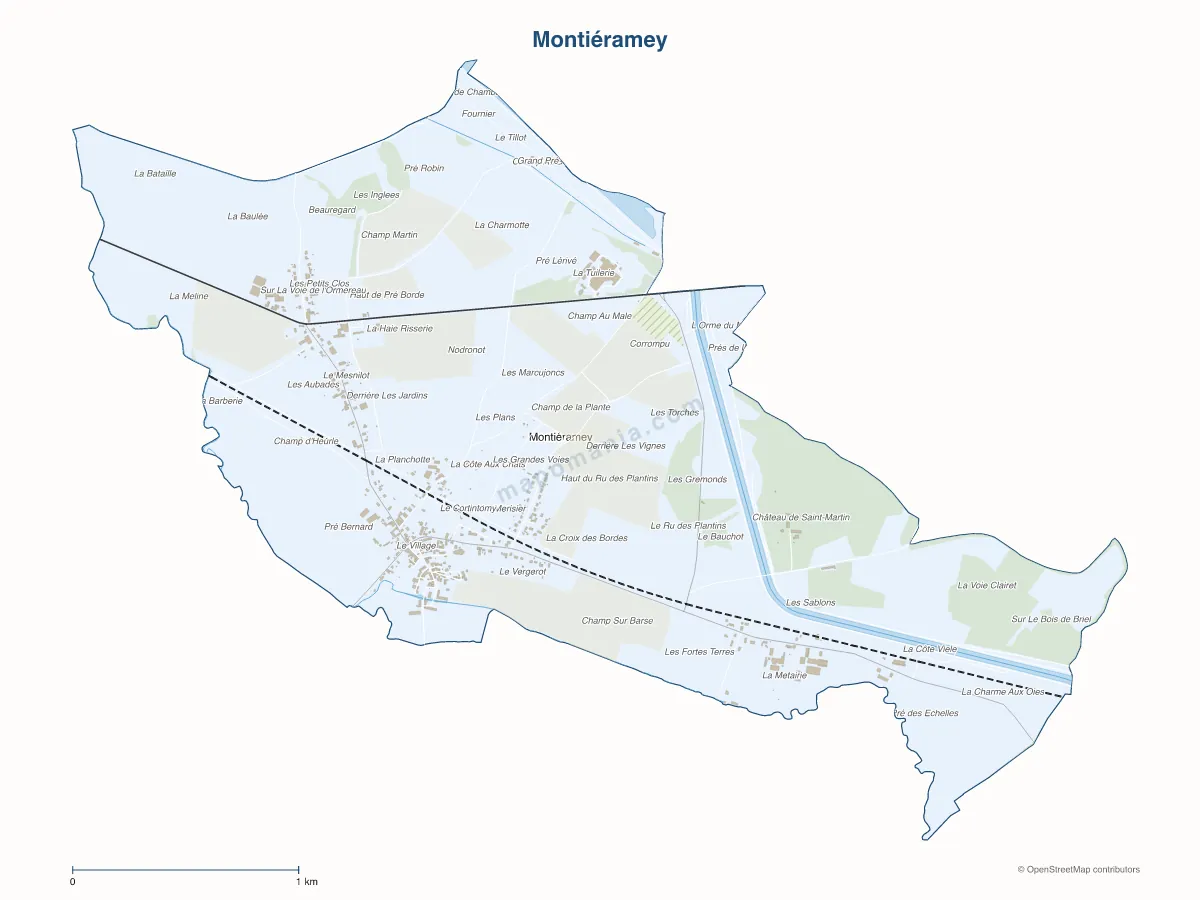 Carte de Montiéramey à personnaliser