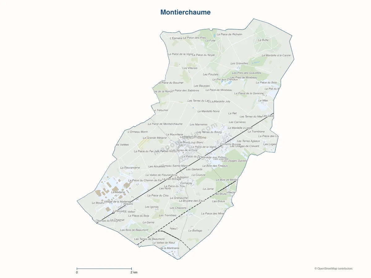Carte de Montierchaume à personnaliser