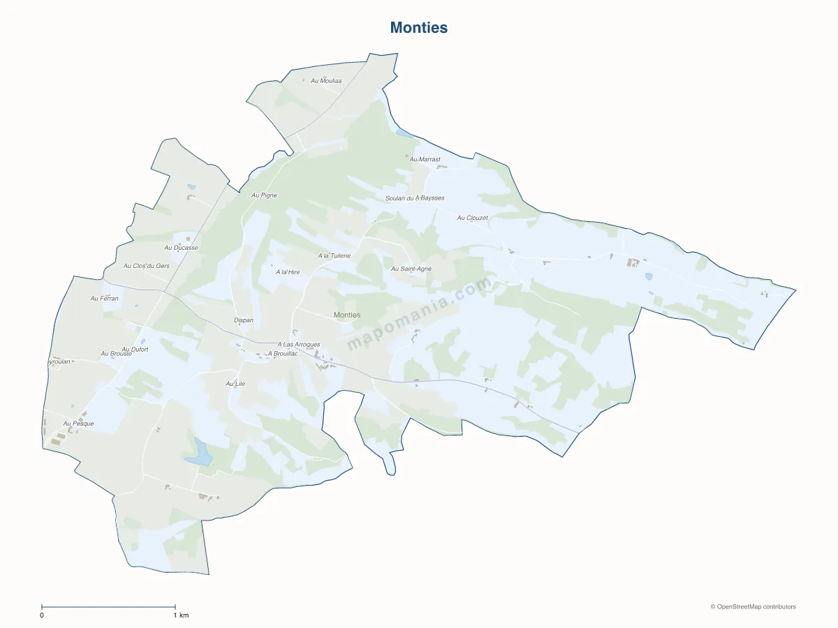 Carte de Monties à personnaliser