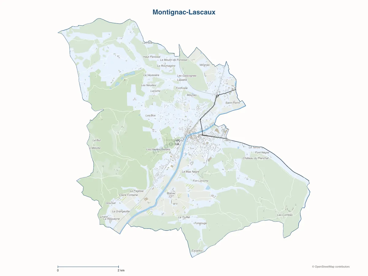 Carte de Montignac-Lascaux à personnaliser
