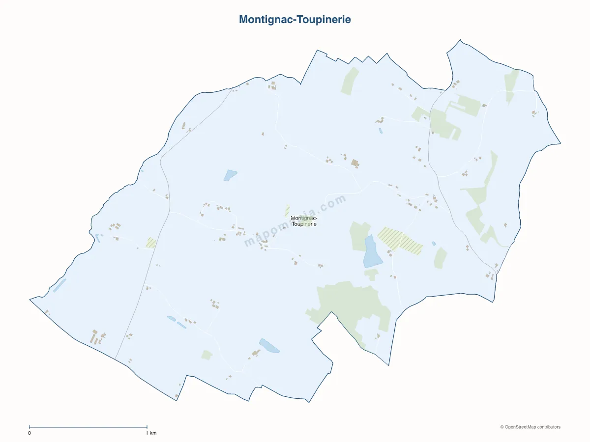 Carte de Montignac-Toupinerie à personnaliser