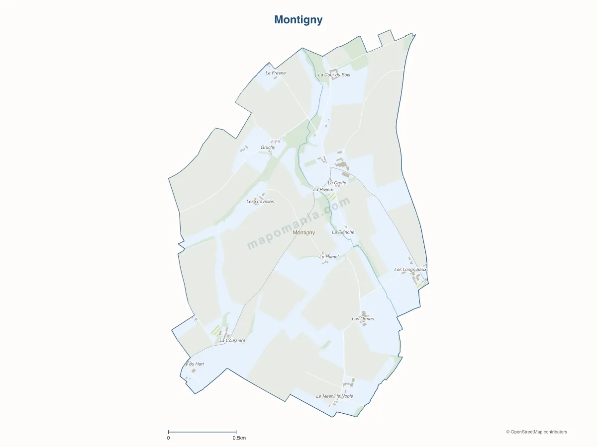 Carte de Montigny à personnaliser
