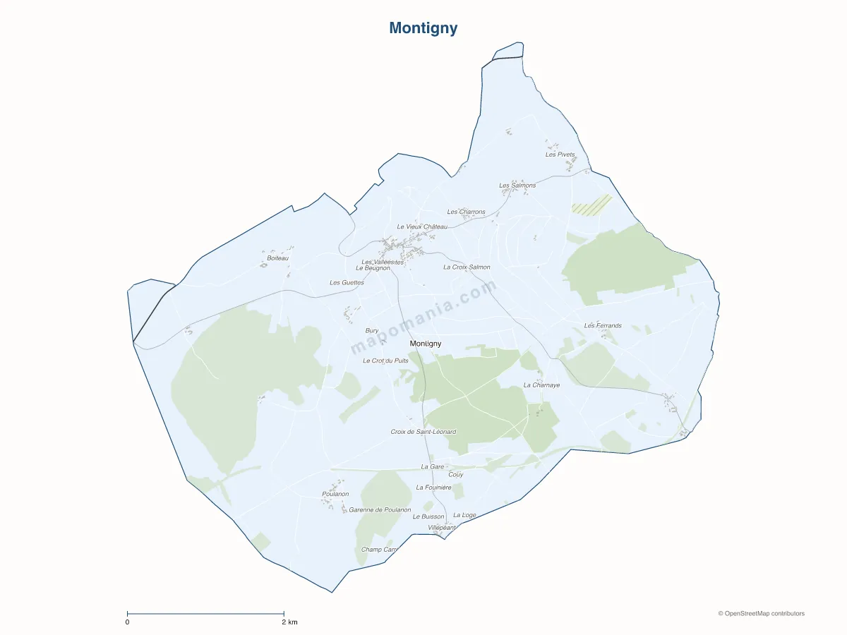 Carte de Montigny à personnaliser