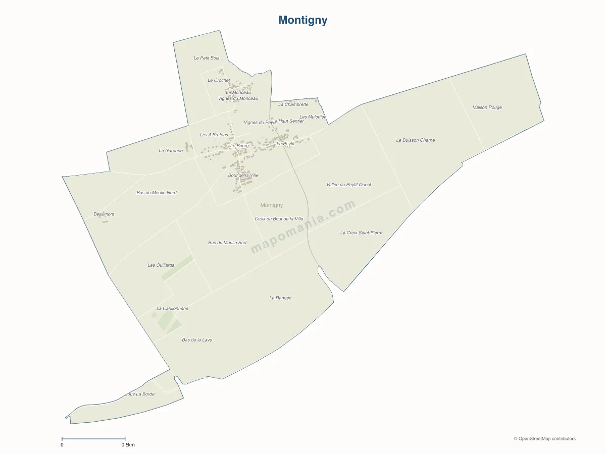 Carte de Montigny à personnaliser