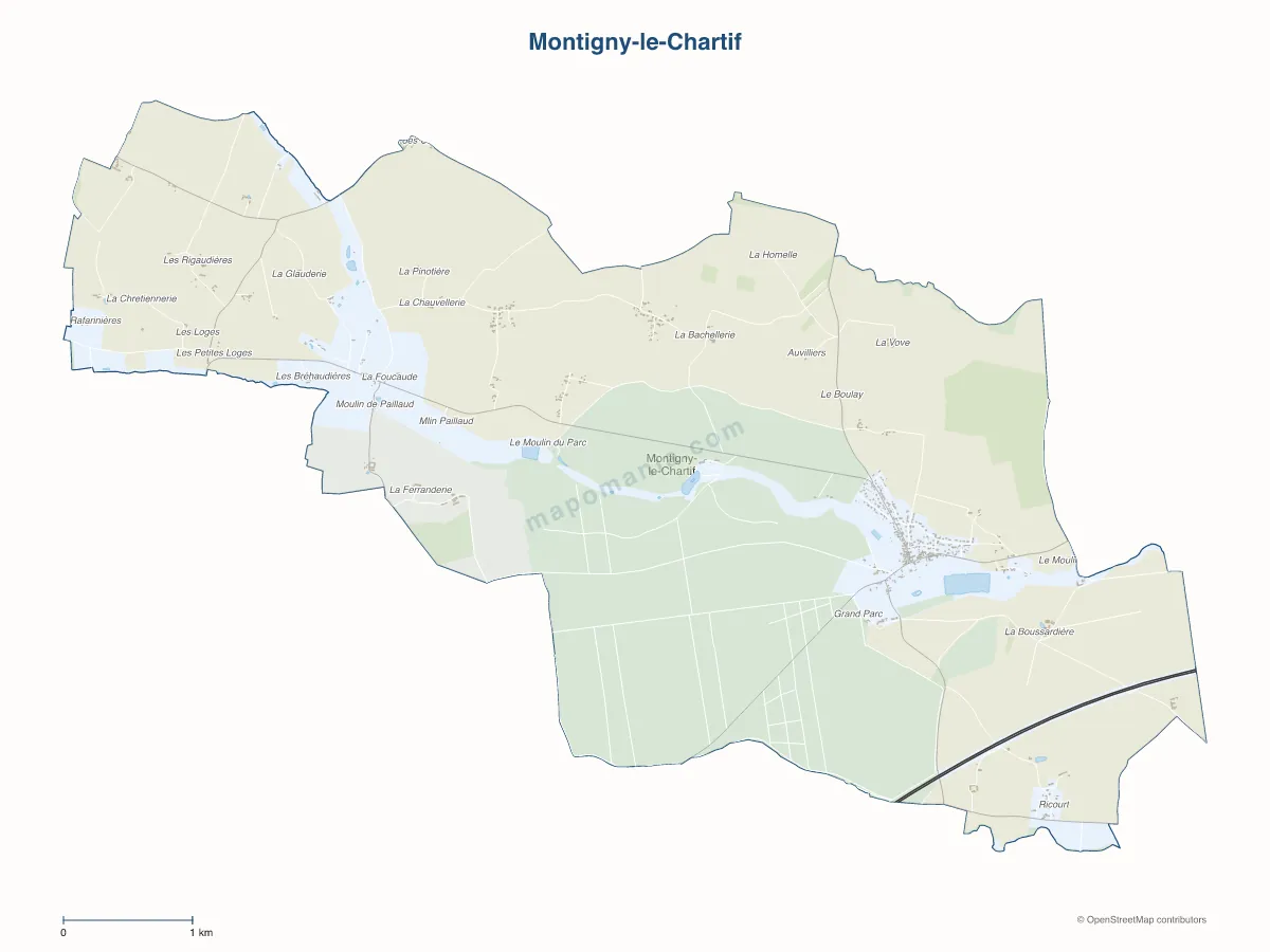 Carte de Montigny-le-Chartif à personnaliser