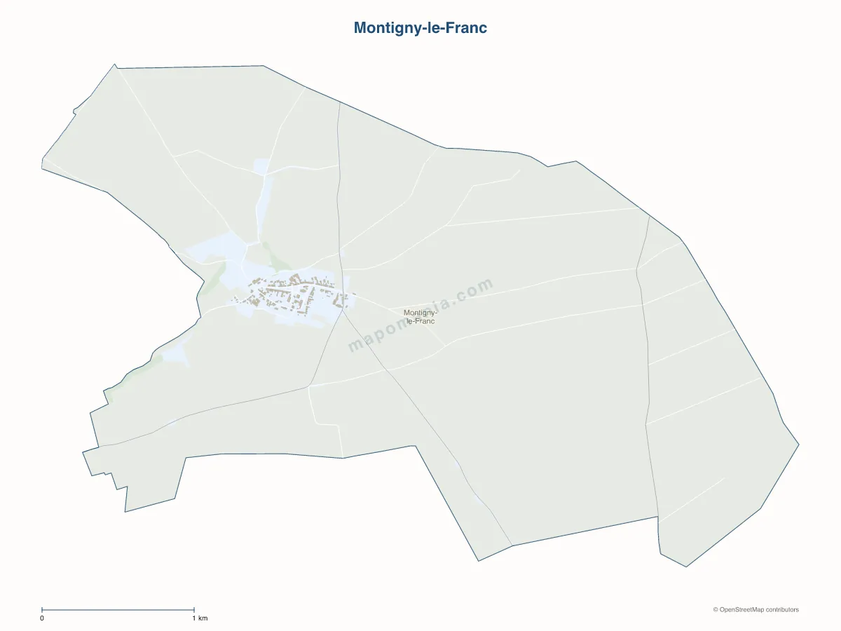 Carte de Montigny-le-Franc à personnaliser