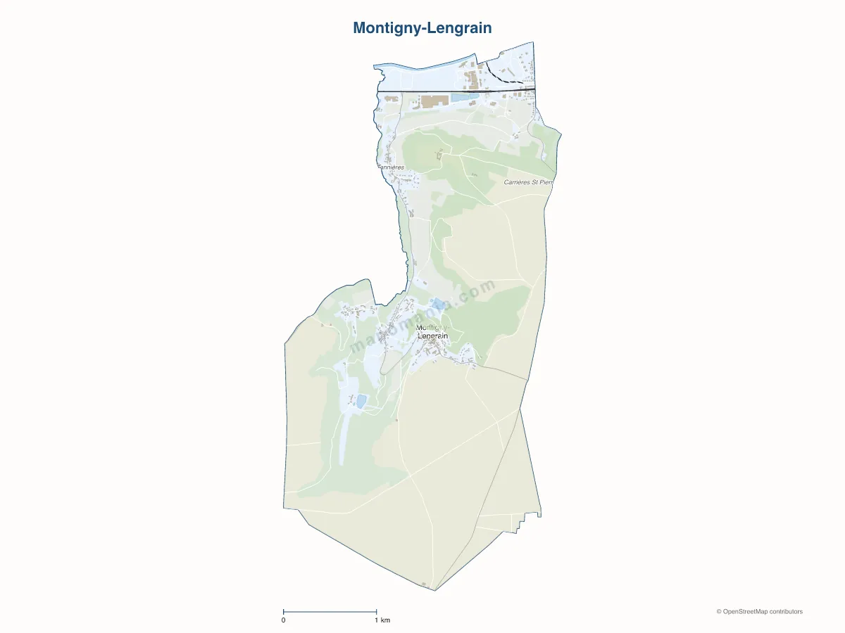 Carte de Montigny-Lengrain à personnaliser