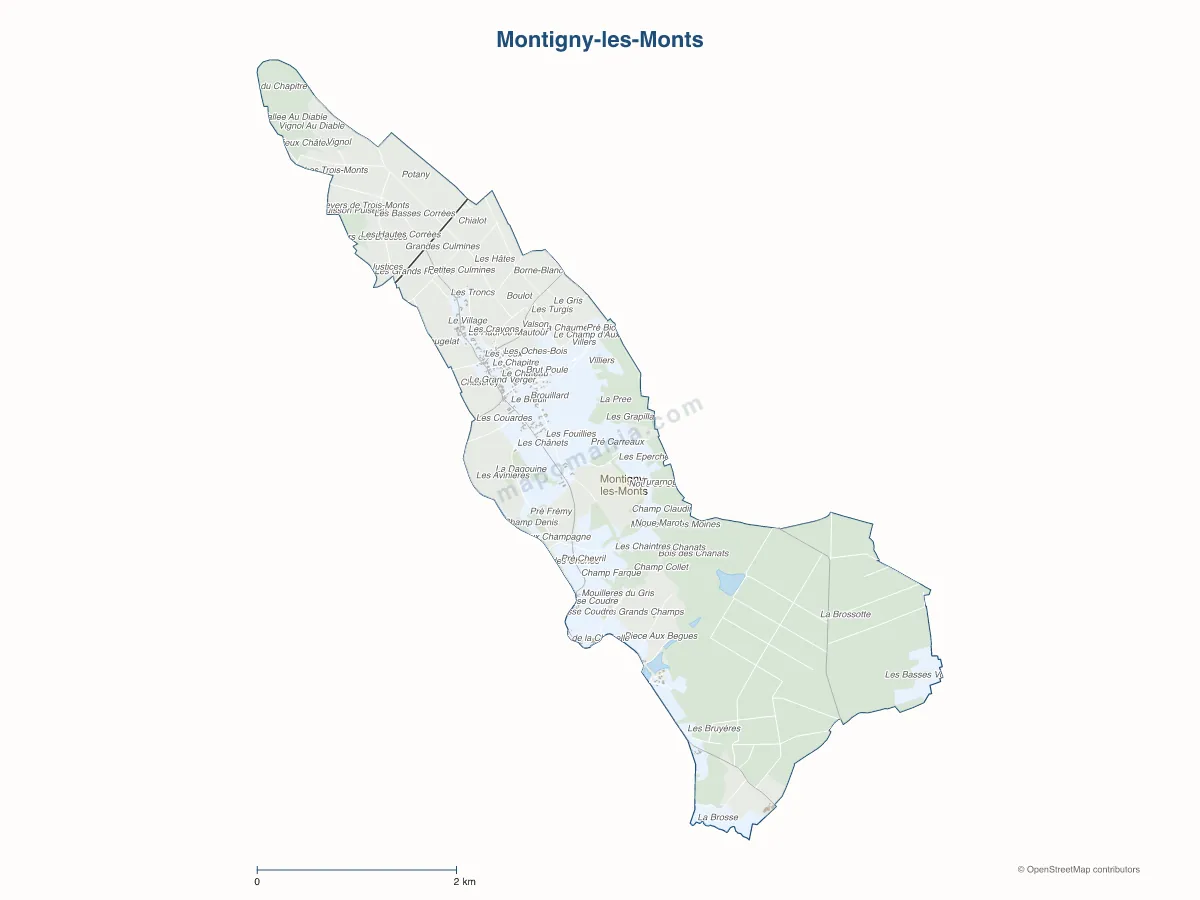 Carte de Montigny-les-Monts à personnaliser