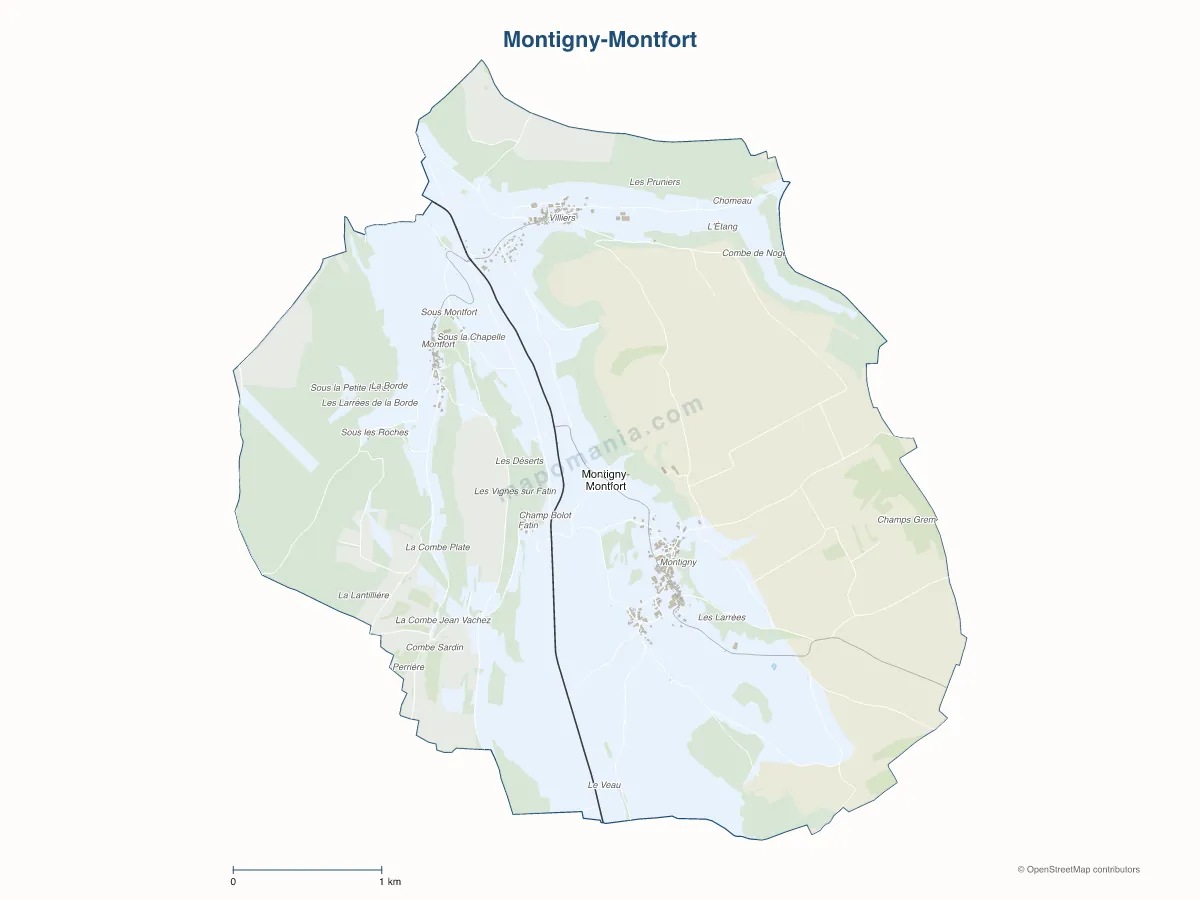 Carte de Montigny-Montfort à personnaliser