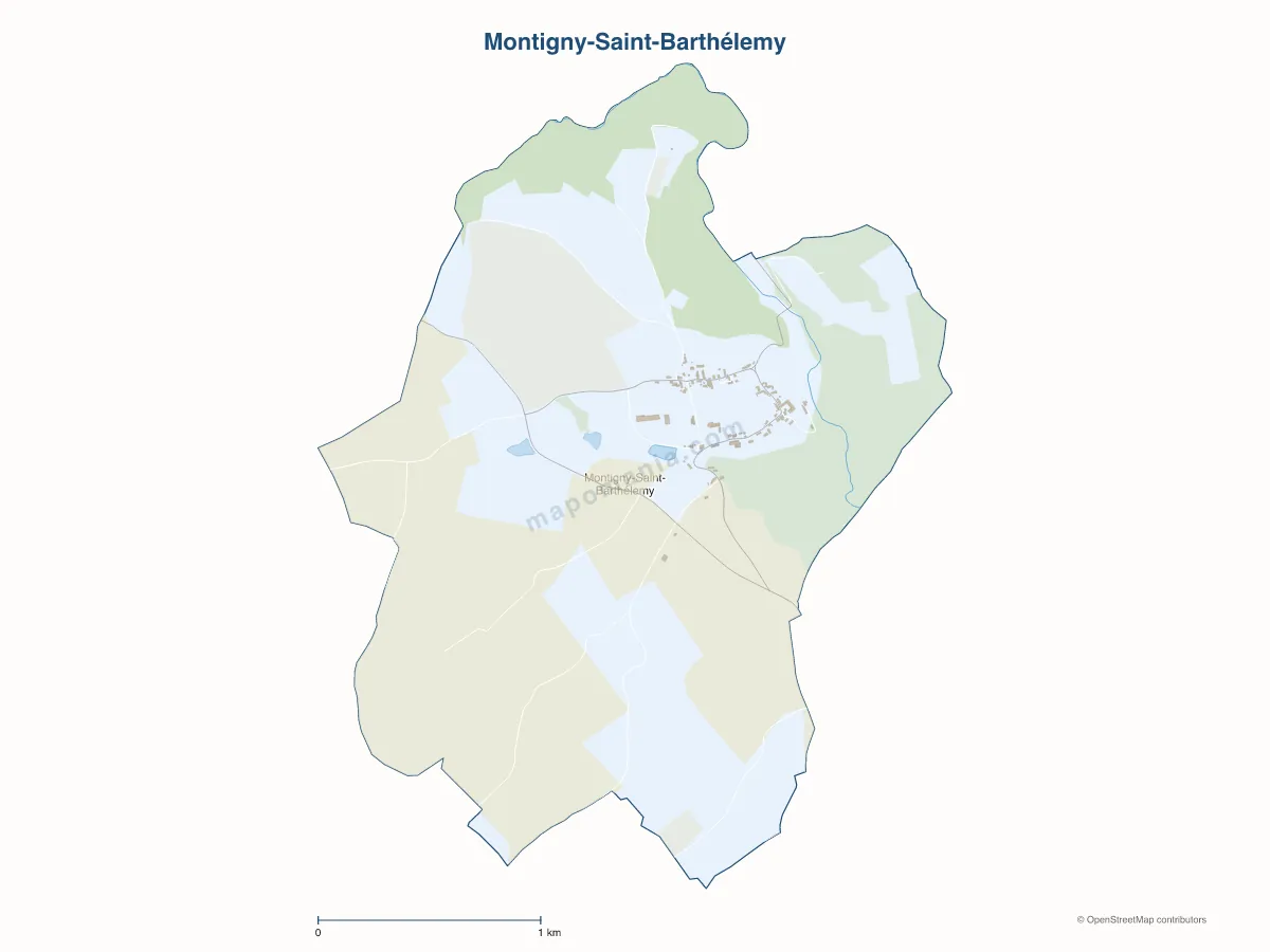 Carte de Montigny-Saint-Barthélemy à personnaliser