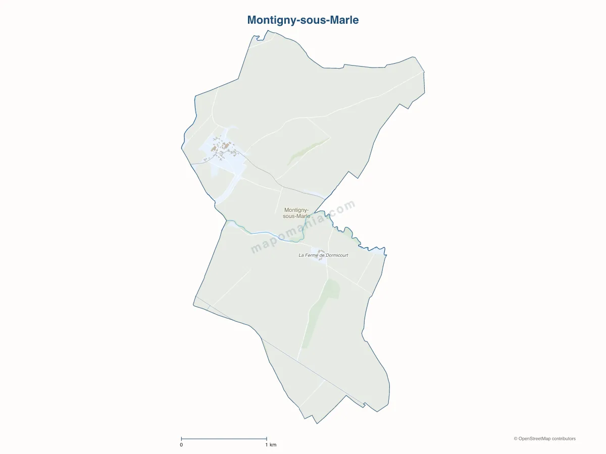 Carte de Montigny-sous-Marle à personnaliser